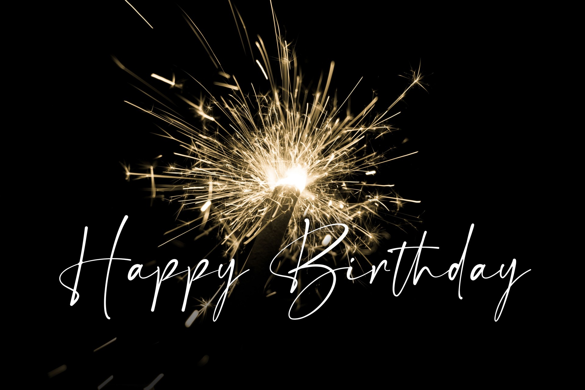 Stilvolle Happy Birthday gelbe Pyrotechnik Wunderkerze Magie